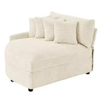 Divano componibile a chaise longue sinistra e destra in velluto a coste, oversize, con 8 cuscini, Divano convertibile imbottito