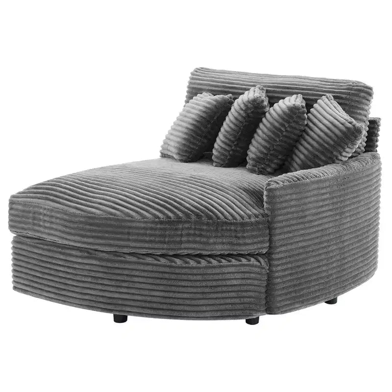 Divano componibile a chaise longue sinistra e destra in velluto a coste, oversize, con 8 cuscini, Divano convertibile imbottito