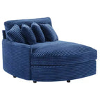 Divano componibile a chaise longue sinistra e destra in velluto a coste, oversize, con 8 cuscini, Divano convertibile imbottito