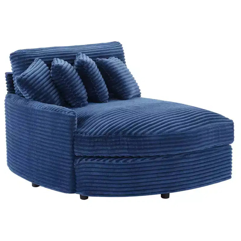 Divano componibile a chaise longue sinistra e destra in velluto a coste, oversize, con 8 cuscini, Divano convertibile imbottito