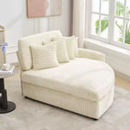 Divano componibile a chaise longue sinistra e destra in velluto a coste, oversize, con 8 cuscini, Divano convertibile imbottito