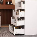 Organizzatore per armadio con piano in vetro bianco, isola per vestiti, cassettiera con ampio spazio, espositore, armadio con isola vanity, organizer per cosmetici.