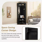 Appendiabiti da ingresso ad angolo con 4 ganci e ripiano regolabile