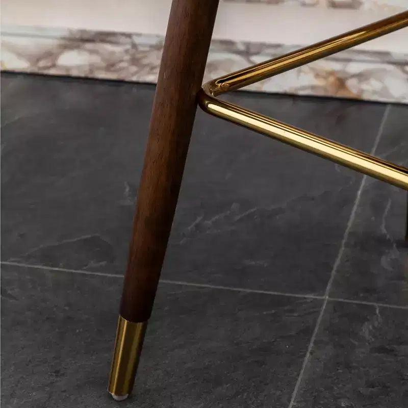 Sgabello da bancone Roundhill Furniture Nevis moderno di metà secolo in similpelle con bottoni e borchie, rosa, set da 2