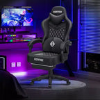 Sedia da Gaming per Massaggi in Pelle Sedia Ergonomica da Ufficio per PC con Poggiapiedi e Regolabile