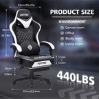Sedia da Gaming per Massaggi in Pelle Sedia Ergonomica da Ufficio per PC con Poggiapiedi e Regolabile