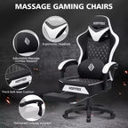 Sedia da Gaming per Massaggi in Pelle Sedia Ergonomica da Ufficio per PC con Poggiapiedi e Regolabile