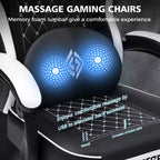 Sedia da Gaming per Massaggi in Pelle Sedia Ergonomica da Ufficio per PC con Poggiapiedi e Regolabile