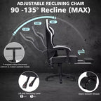 Sedia da Gaming per Massaggi in Pelle Sedia Ergonomica da Ufficio per PC con Poggiapiedi e Regolabile