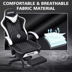 Sedia da Gaming per Massaggi in Pelle Sedia Ergonomica da Ufficio per PC con Poggiapiedi e Regolabile