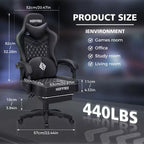 Sedia da Gaming per Massaggi in Pelle Sedia Ergonomica da Ufficio per PC con Poggiapiedi e Regolabile