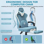 Sedia da Gaming per Massaggi in Pelle Sedia Ergonomica da Ufficio per PC con Poggiapiedi e Regolabile