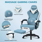 Sedia da Gaming per Massaggi in Pelle Sedia Ergonomica da Ufficio per PC con Poggiapiedi e Regolabile
