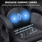 Sedia da Gaming per Massaggi in Pelle Sedia Ergonomica da Ufficio per PC con Poggiapiedi e Regolabile