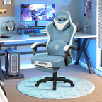 Sedia da Gaming per Massaggi in Pelle Sedia Ergonomica da Ufficio per PC con Poggiapiedi e Regolabile