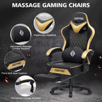Sedia da Gaming per Massaggi in Pelle Sedia Ergonomica da Ufficio per PC con Poggiapiedi e Regolabile