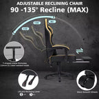 Sedia da Gaming per Massaggi in Pelle Sedia Ergonomica da Ufficio per PC con Poggiapiedi e Regolabile