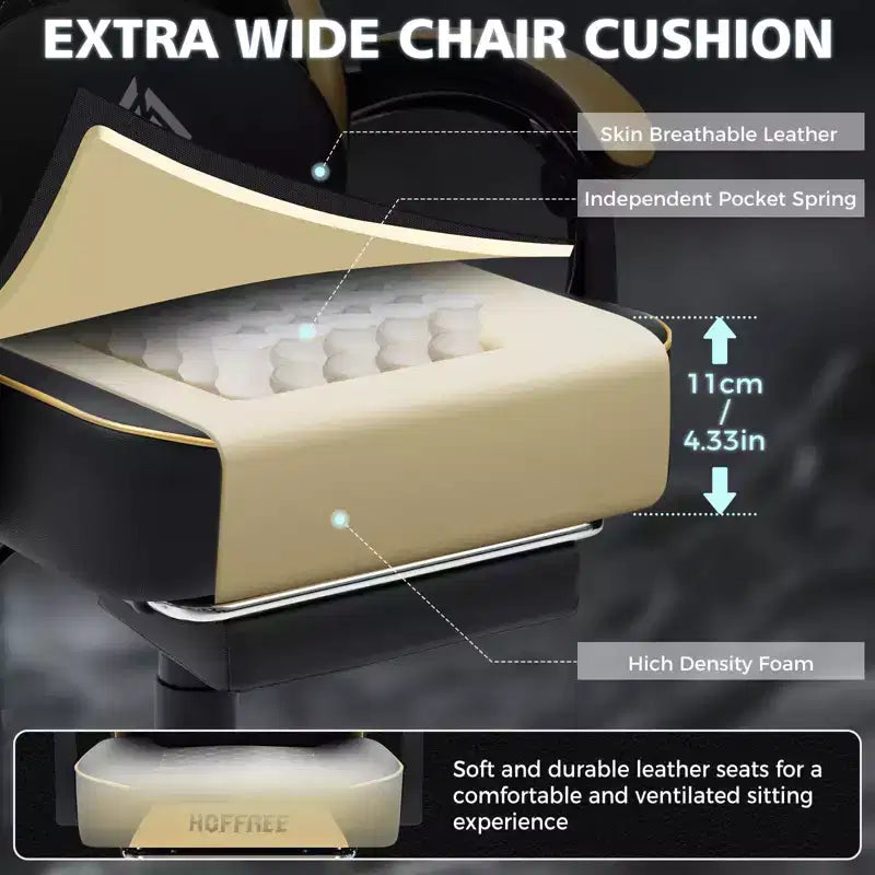 Sedia da Gaming per Massaggi in Pelle Sedia Ergonomica da Ufficio per PC con Poggiapiedi e Regolabile