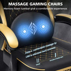 Sedia da Gaming per Massaggi in Pelle Sedia Ergonomica da Ufficio per PC con Poggiapiedi e Regolabile