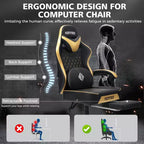 Sedia da Gaming per Massaggi in Pelle Sedia Ergonomica da Ufficio per PC con Poggiapiedi e Regolabile