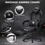 Sedia da Gaming per Massaggi in Pelle Sedia Ergonomica da Ufficio per PC con Poggiapiedi e Regolabile