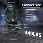 Sedia da Gaming per Massaggi in Pelle Sedia Ergonomica da Ufficio per PC con Poggiapiedi e Regolabile