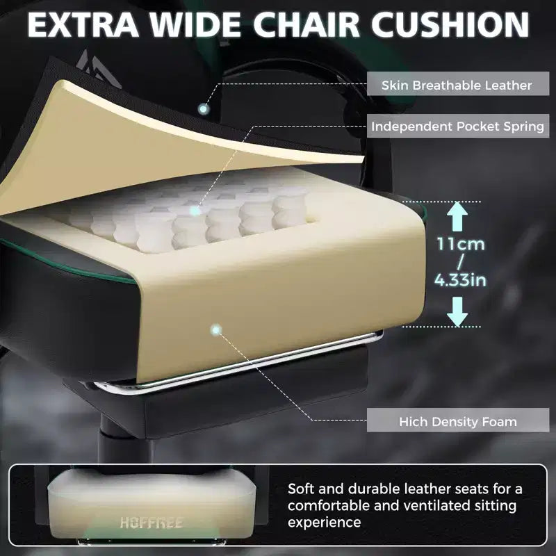 Sedia da Gaming per Massaggi in Pelle Sedia Ergonomica da Ufficio per PC con Poggiapiedi e Regolabile