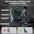 Sedia da Gaming per Massaggi in Pelle Sedia Ergonomica da Ufficio per PC con Poggiapiedi e Regolabile