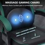 Sedia da Gaming per Massaggi in Pelle Sedia Ergonomica da Ufficio per PC con Poggiapiedi e Regolabile