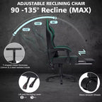 Sedia da Gaming per Massaggi in Pelle Sedia Ergonomica da Ufficio per PC con Poggiapiedi e Regolabile