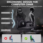 Sedia da Gaming per Massaggi in Pelle Sedia Ergonomica da Ufficio per PC con Poggiapiedi e Regolabile