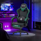 Sedia da Gaming per Massaggi in Pelle Sedia Ergonomica da Ufficio per PC con Poggiapiedi e Regolabile