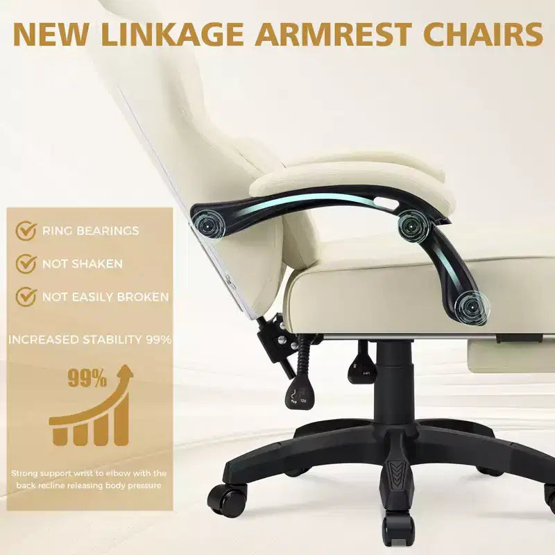 Sedia da Gaming per Massaggi in Pelle Sedia Ergonomica da Ufficio per PC con Poggiapiedi e Regolabile