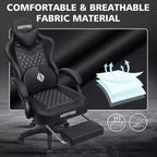 Sedia da Gaming per Massaggi in Pelle Sedia Ergonomica da Ufficio per PC con Poggiapiedi e Regolabile