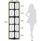 Scaffale angolare alto 170 cm, libreria angolare rustica a 6 ripiani, portaoggetti