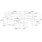 Elegante Divano Sezionale in Ecopelle Rossa - Design a L, Cuscini Morbidi, Pouf Contenitore, Mobili Moderni per Soggiorno