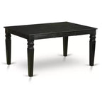 Set da pranzo 7 pezzi, finitura nera moderna