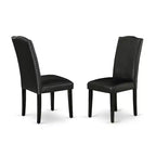 Set da pranzo 7 pezzi, finitura nera moderna