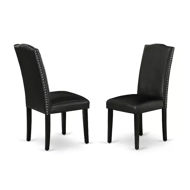 Set da pranzo 7 pezzi, finitura nera moderna