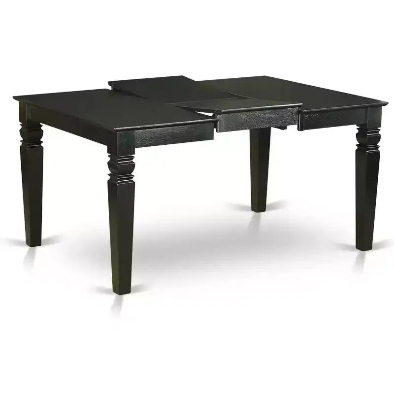 Set da pranzo 7 pezzi, finitura nera moderna