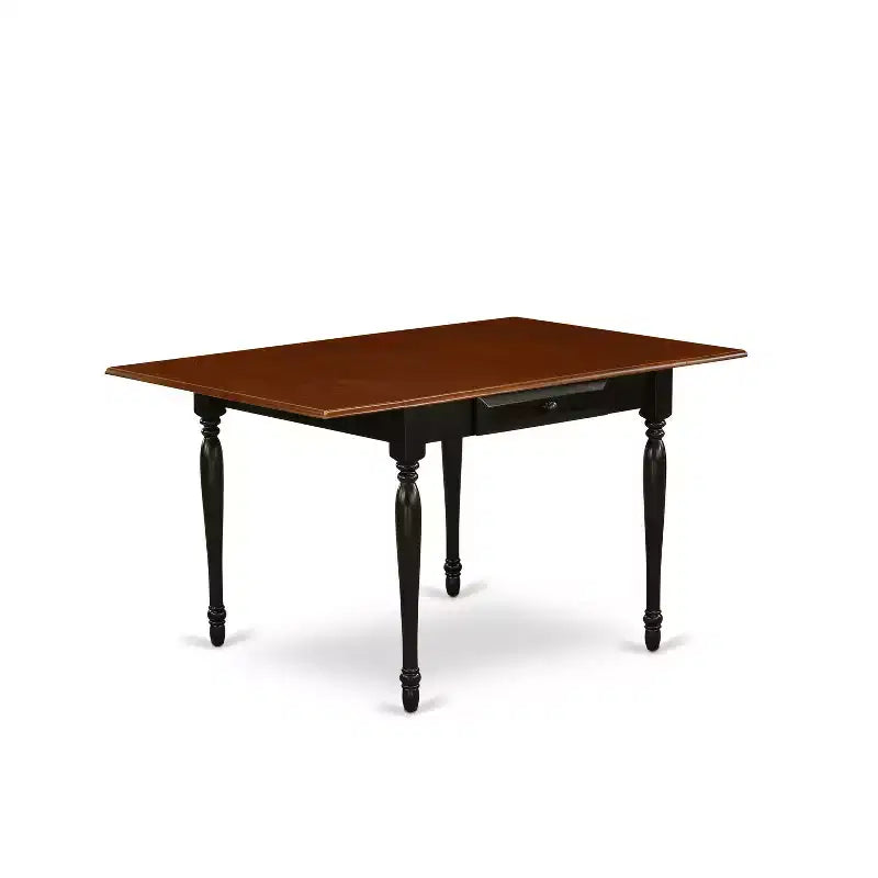 Set Sala da Pranzo 5 Pezzi Tavolo Rettangolare con Sedie Nero Ciliegia