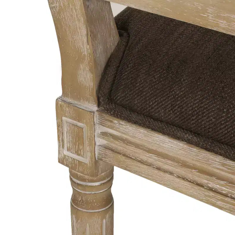 Sedie da pranzo imbottite in legno e canna Country (Set di 4)