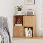 Costway Libreria a 4 Cubi con Doppio Kit Antiribaltamento e 2 Armadietti Contenitori Organizzatore Bianco/Naturale