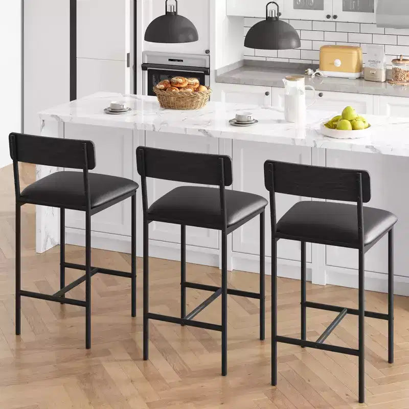 Set di 2 sgabelli da bar, sgabelli da cucina con poggiapiedi, sgabello da bar imbottito in PU ad altezza bancone, sedie da bar per isola cucina, bancone