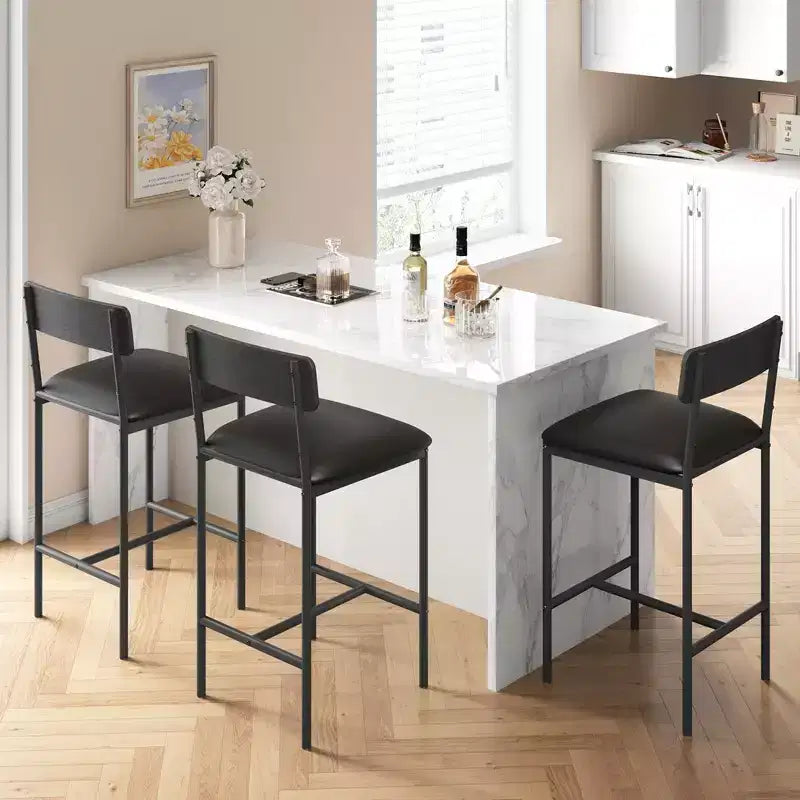 Set di 2 sgabelli da bar, sgabelli da cucina con poggiapiedi, sgabello da bar imbottito in PU ad altezza bancone, sedie da bar per isola cucina, bancone
