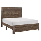 Letto matrimoniale con pannelli in legno marrone rustico