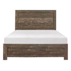 Letto matrimoniale con pannelli in legno marrone rustico