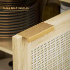 Credenza Buffet con Mobile Contenitore, Mobile Accento Moderno con Scaffale Regolabile Mobile Bar