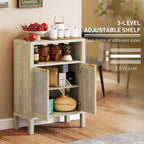 Credenza Buffet con Mobile Contenitore, Mobile Accento Moderno con Scaffale Regolabile Mobile Bar