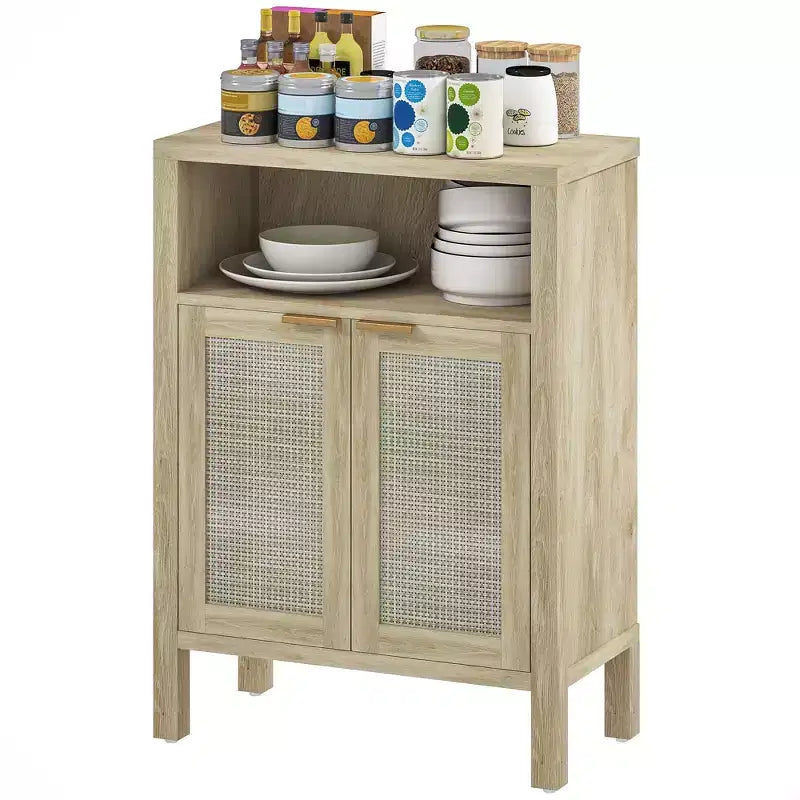 Credenza Buffet con Mobile Contenitore, Mobile Accento Moderno con Scaffale Regolabile Mobile Bar